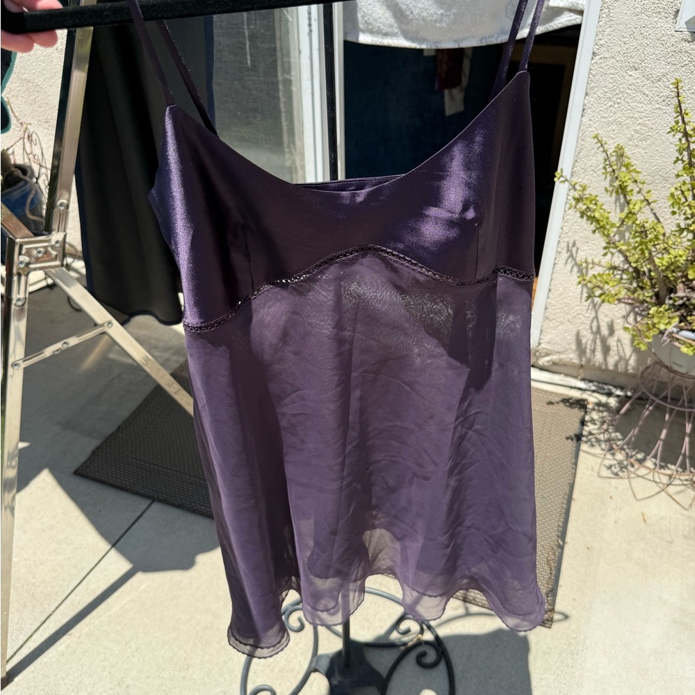 Vintage Victoria’s Secret Purple Satin Mesh Slip